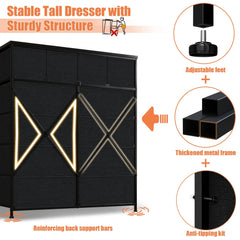 40.7"W Dresser for Bedroom, Pantry, Chest for Living Room with Deep Drawes for Living Room
