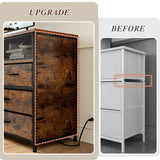 upgrade 7 Drawers Dresser TV Stand With Power Outlet 