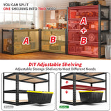 REIBII 35.5“W Garage Storage Rack, 5-Shelf Adjustable Storage Shelves, 2020lbs Metal Shelving for Pantry Kichen Closet