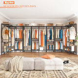 Raybee 900lbs Heavy Duty Clothing Rack, Adjustable Metal Clothes Rack with Hooks