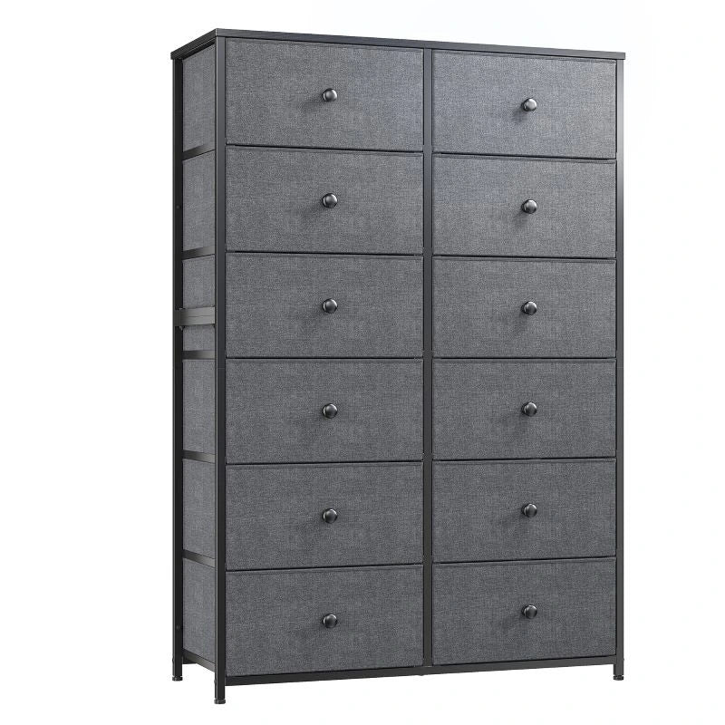 Enhomee tall dresser with light grey drawers