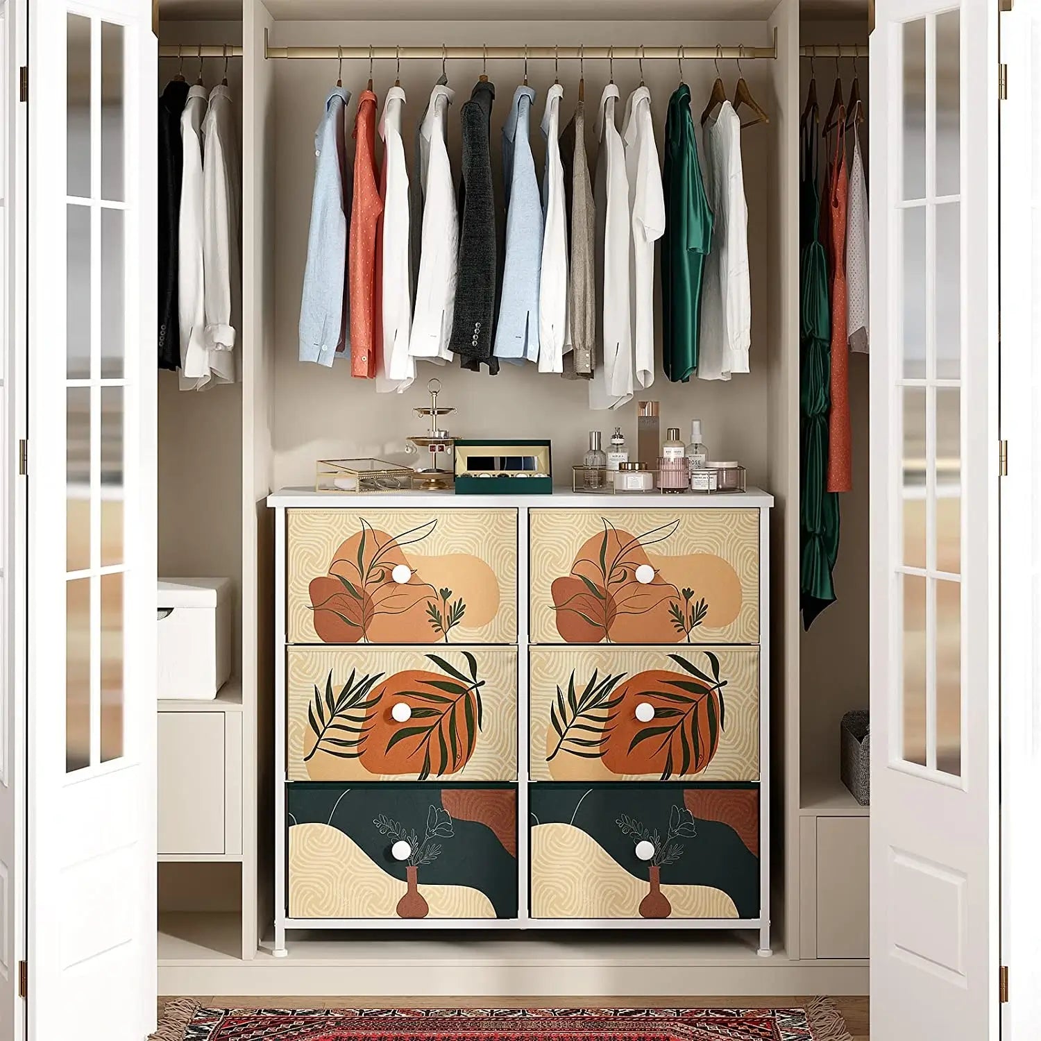 Enhomee Bedroom Dresser with 6 Boho Storage Drawers