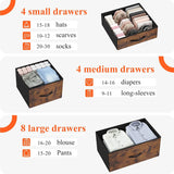 Enhomee tall dresser with 4 small drawers, 4 medium drawers  and 8 large drawers