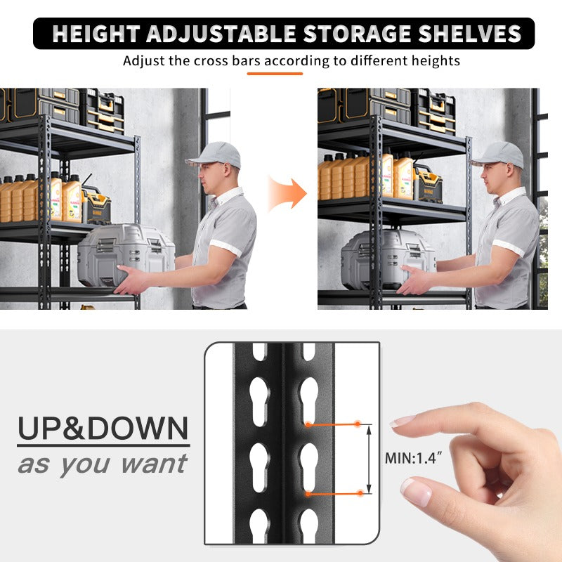 REIBII 72" Metal Shelving Units, 1700 lbs Heavy Duty Garage Storage Shelves, Utility Rack For Warehouse Pantry