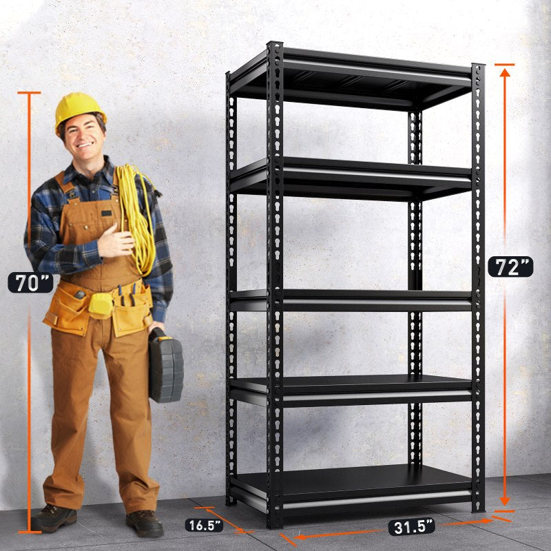 REIBII 72 Metal Shelving Units, 1700 lbs Heavy Duty Garage Storage  Shelves, Utility Rack For Warehouse Pantry