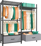 REIBII wire garment rack with 2 drawers