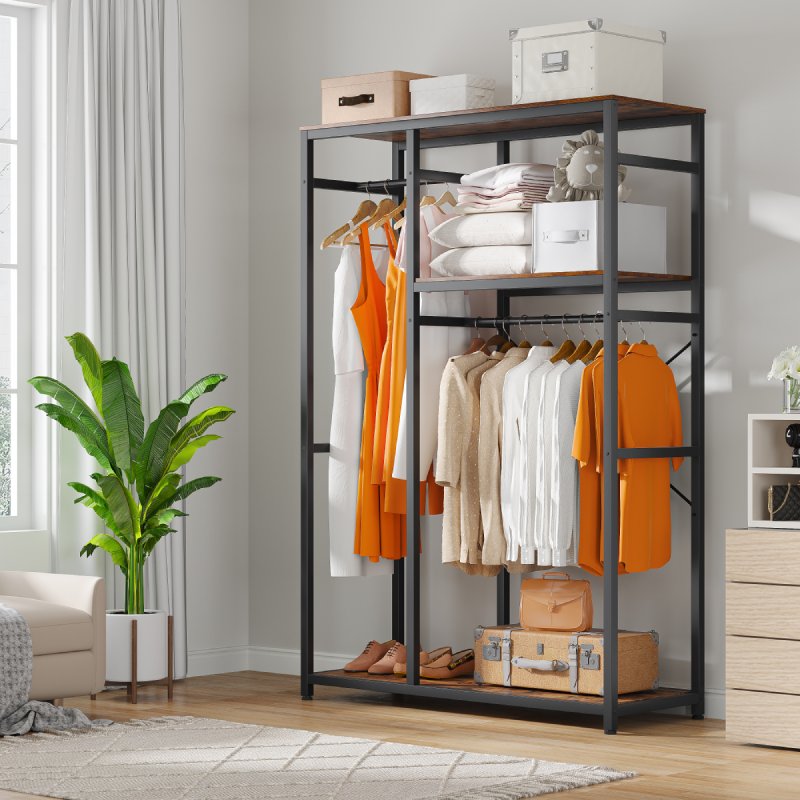 Raybee Portable Closet Organizer with 4 Drawers, Freestanding Metal Cl –  Reibii