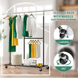 Raybee industry clothes rack with wheels easy to move anywhere