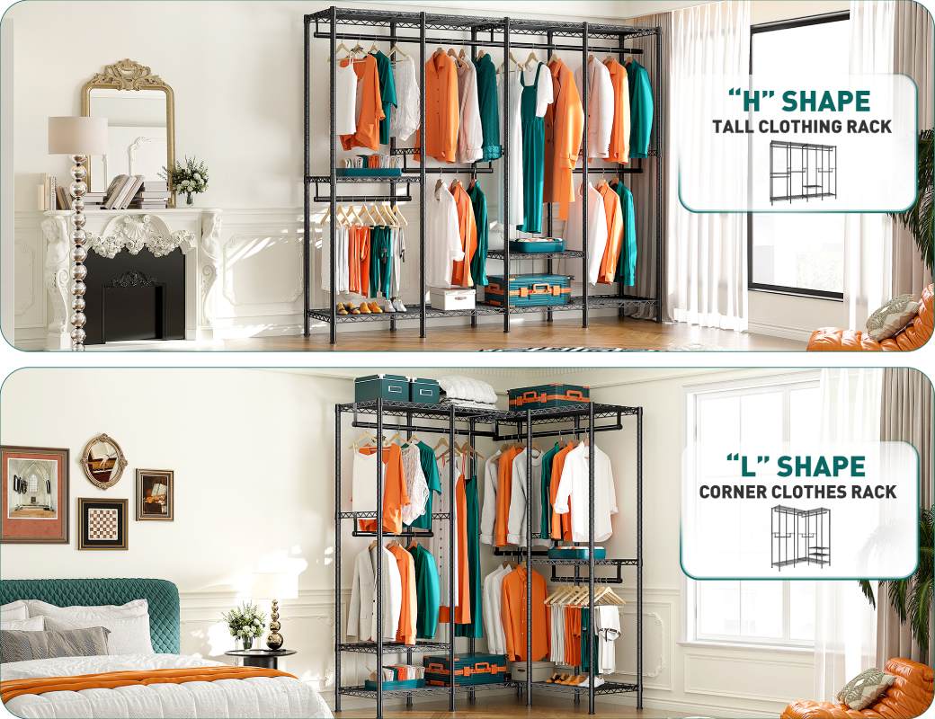 Raybee adjustable clothes rack has more possibilities