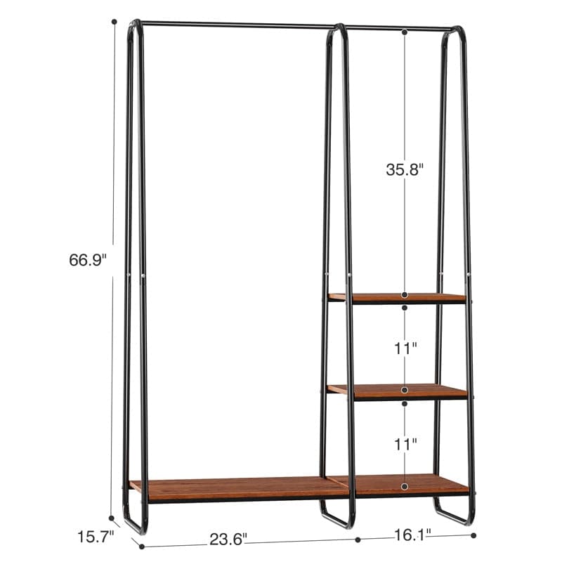 39.7''W x 15.7''D x 67''H multi-functional hanging garment rack meets different storage needs