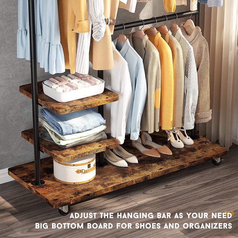 industrial clothing racks keeps clothes and shoes